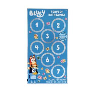 BLUEY CHRISTMAS WEEK COUNTDOWN 7 DAYS OF BATH BOMBS ADVENT CALENDAR, NEW